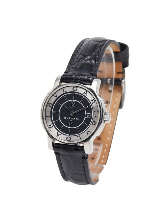 Bvlgari Solo Tempo External Watch Silver Black Stainless Steel main image 4